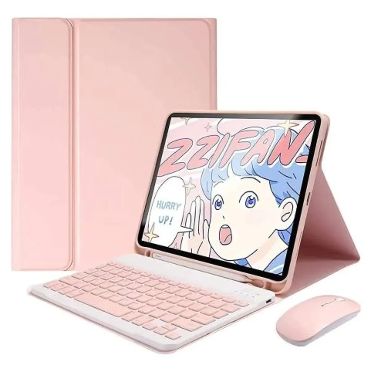 GENERICO - FORRO FUNDA ESTUCHE TECLADO + MOUSE PARA TABLET XIAOMI REDMI PAD PRO 12.1  ROSA