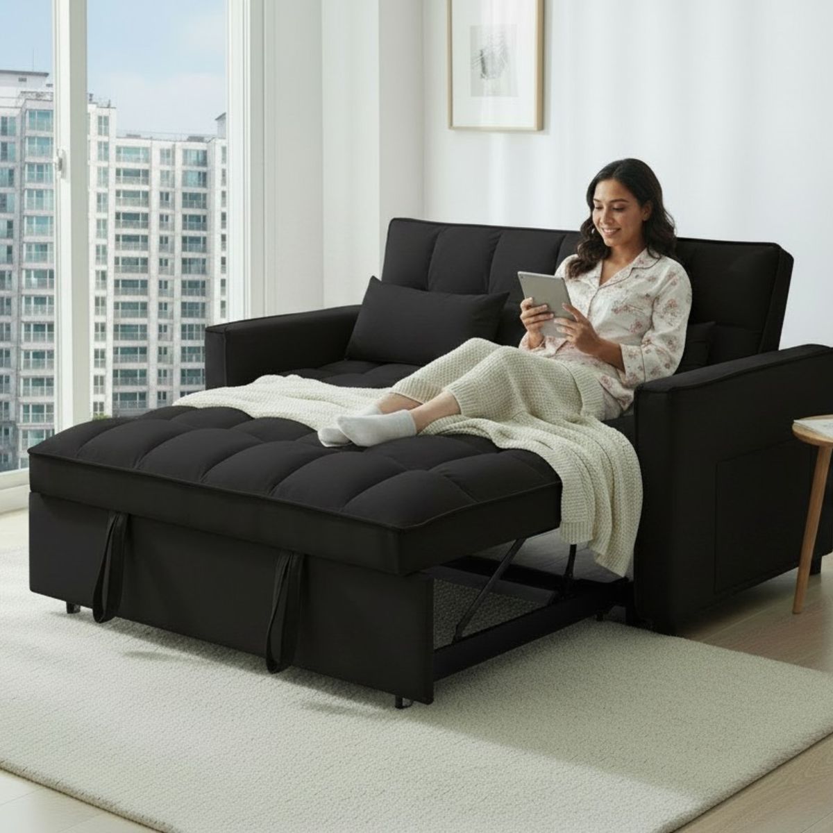 MUEBLES FIOTTI - Sofa Cama 2 Puestos GrisTela Aeidi