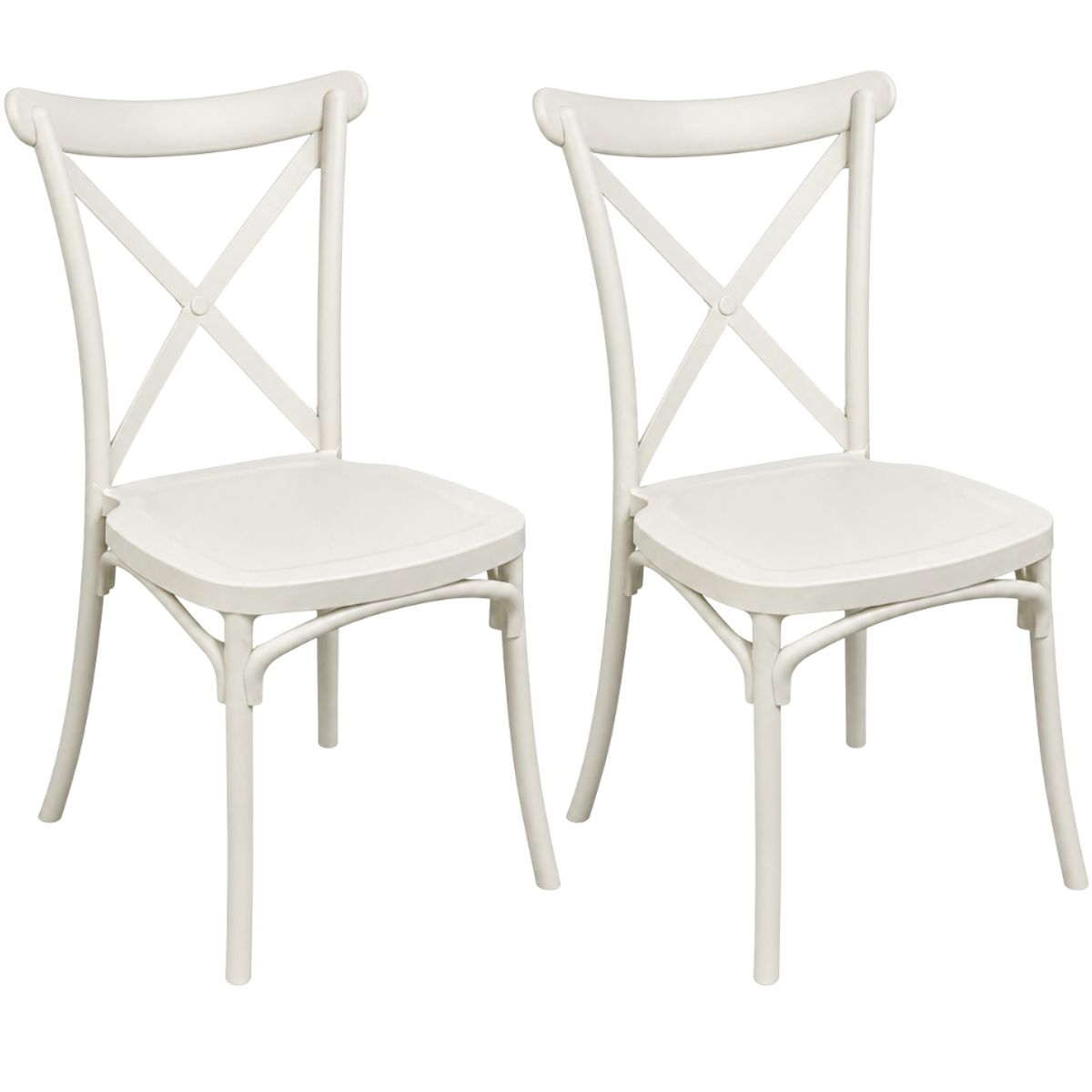GENERICO - Set X2 Silla Cameron Inyectada En Polipropileno Ergonómica Resistente 100kg Comedor 90.5x47.5x54cm