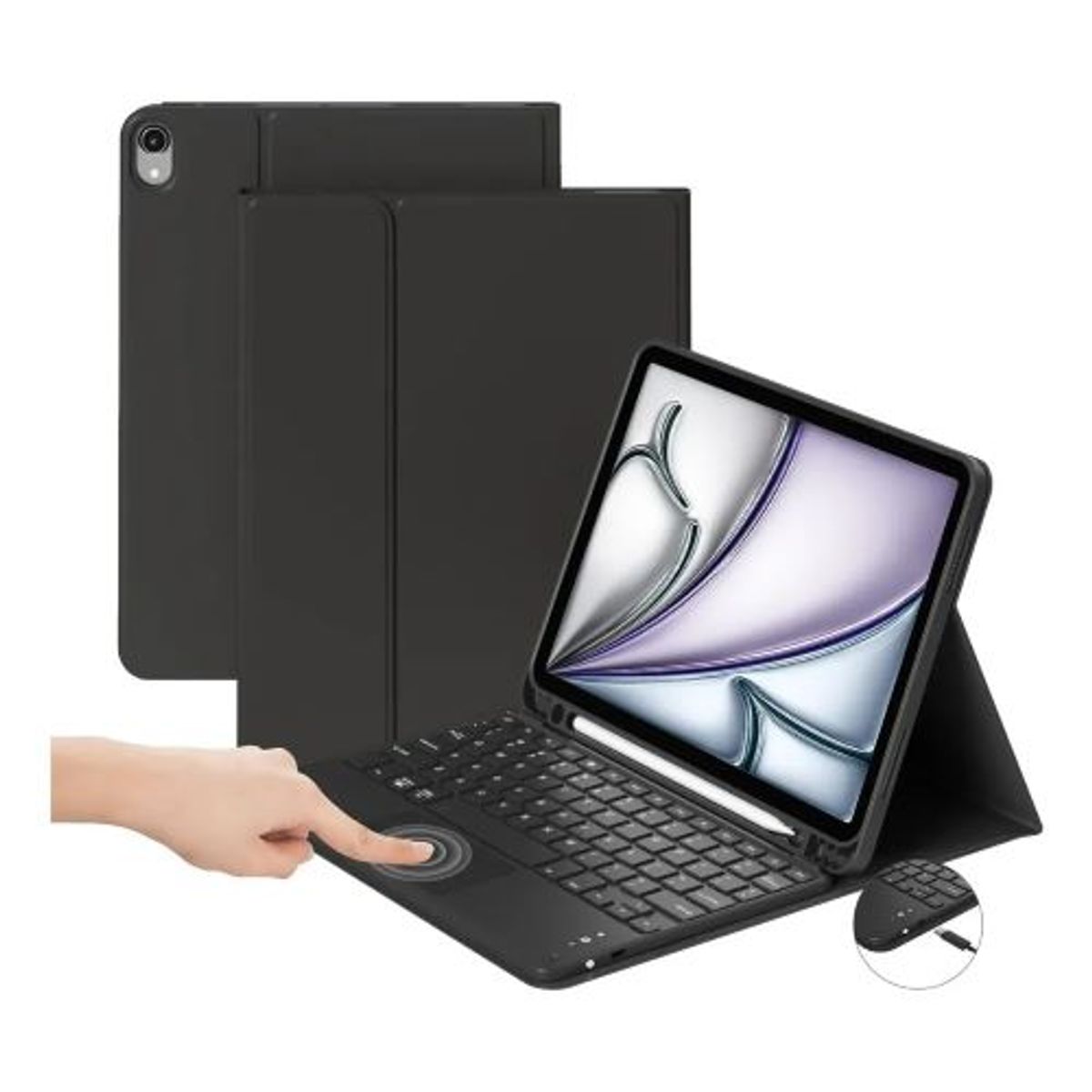 GENERICO - FUNDA ESTUCHE CON TECLADO TRACKPAD PARA LENOVO TAB M11 2024 NEGRO