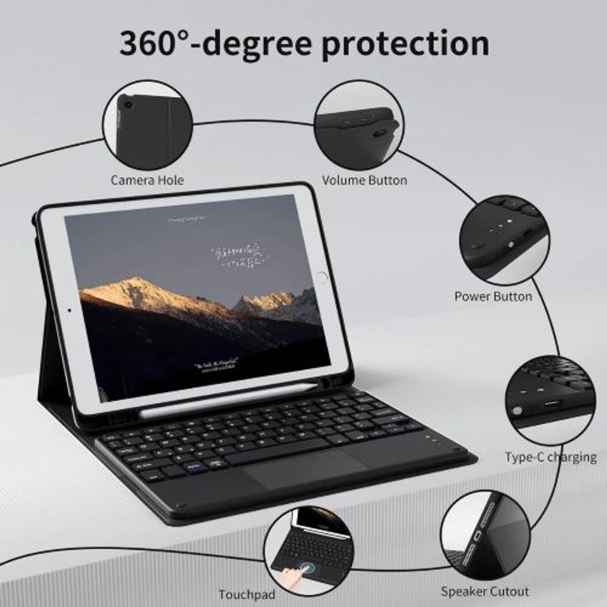 GENERICO - FUNDA ESTUCHE CON TECLADO TRACKPAD PARA LENOVO TAB M11 2024 NEGRO