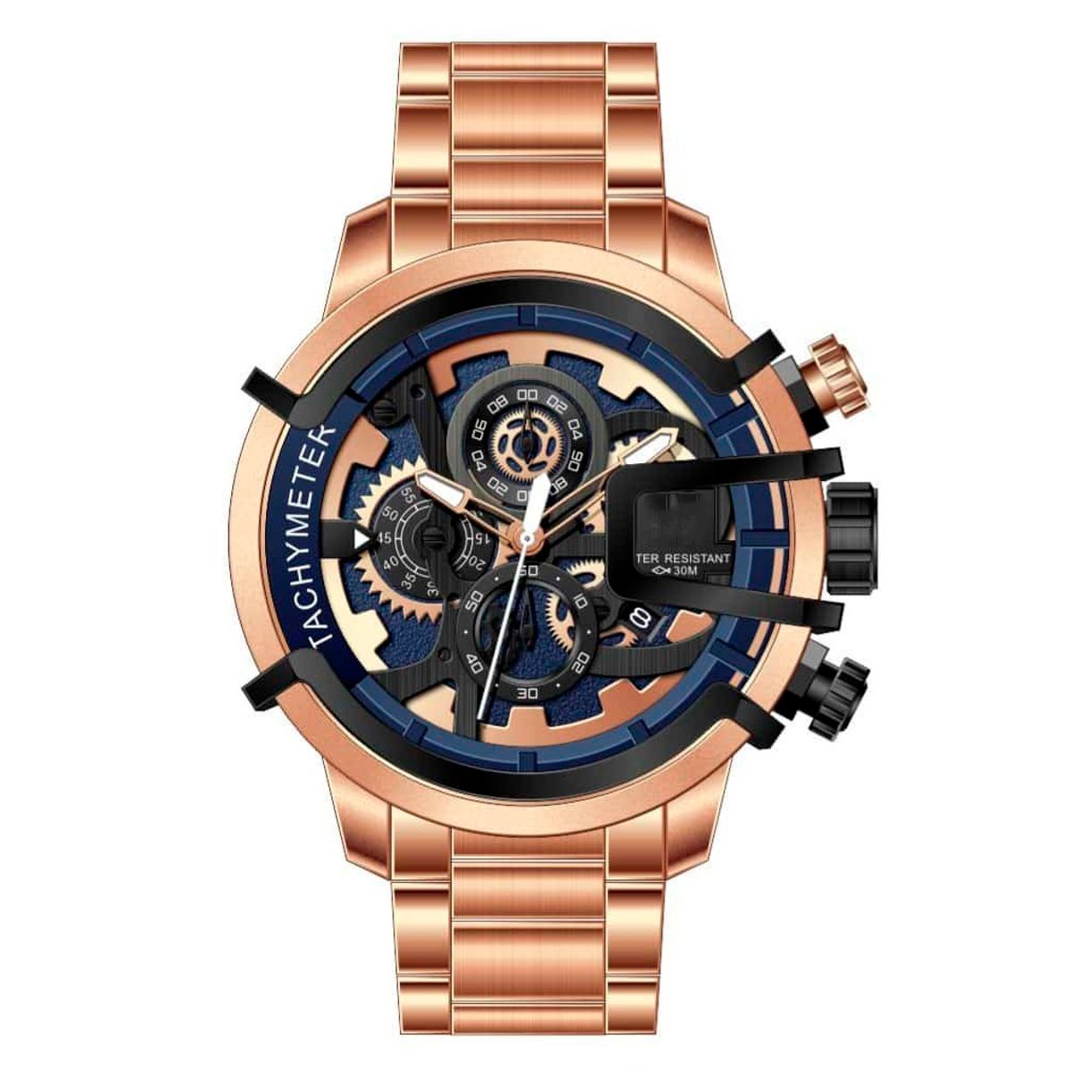 GENERICO - Reloj G-force H3911g Cronografo Funcional Acero + Estuche
