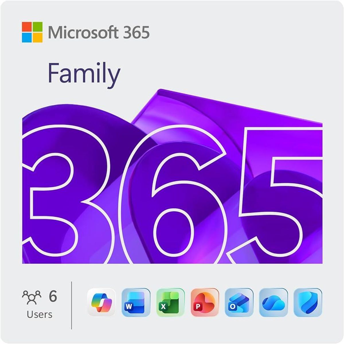 MICROSOFT - Microsoft Office 365 Familia 12 Meses - 6 Usuarios 6TB OneDrive 30 Dispositivos PIN Global