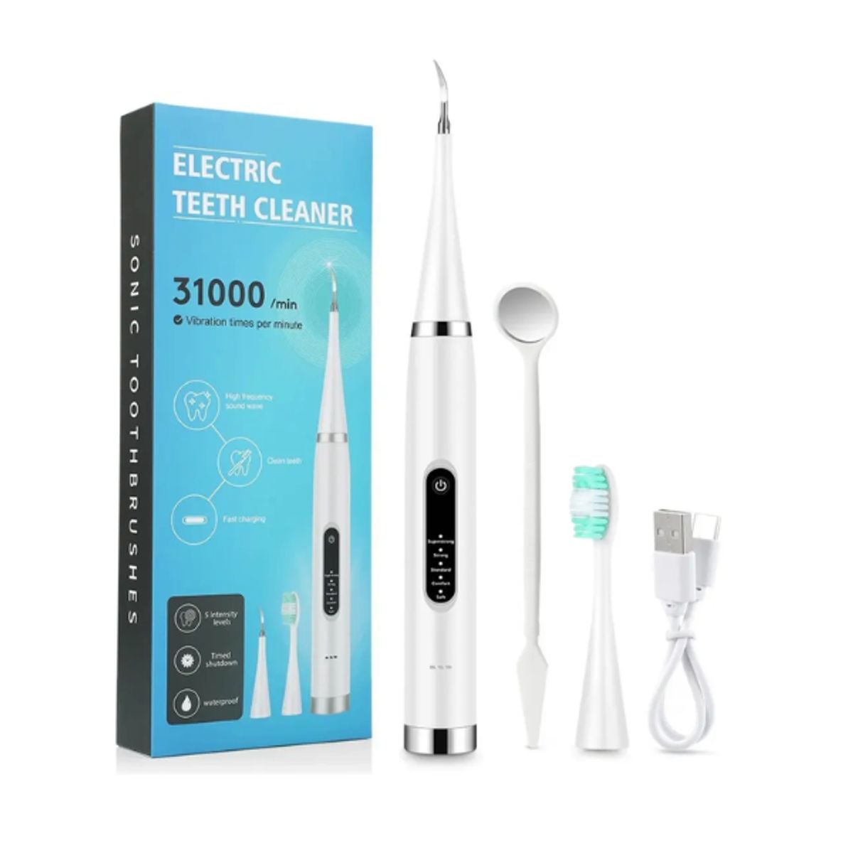 AFM - Cepillo Dental Eléctrico Sónico Removedor Sarro USB Resistente Agua