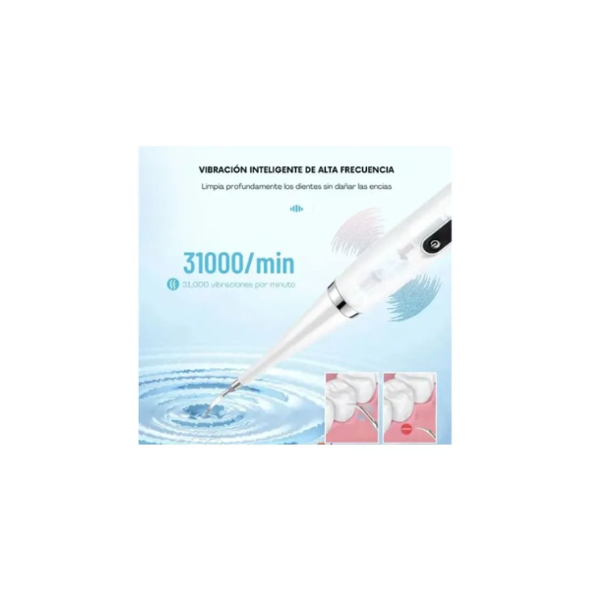 AFM - Cepillo Dental Eléctrico Sónico Removedor Sarro USB Resistente Agua