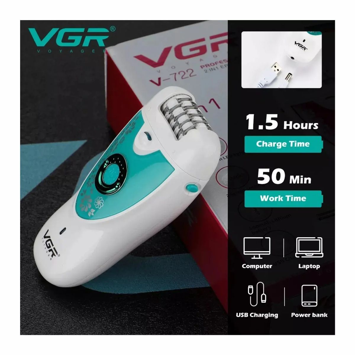 VGR - Maquina Depilador Afeitadora Vgr V 722