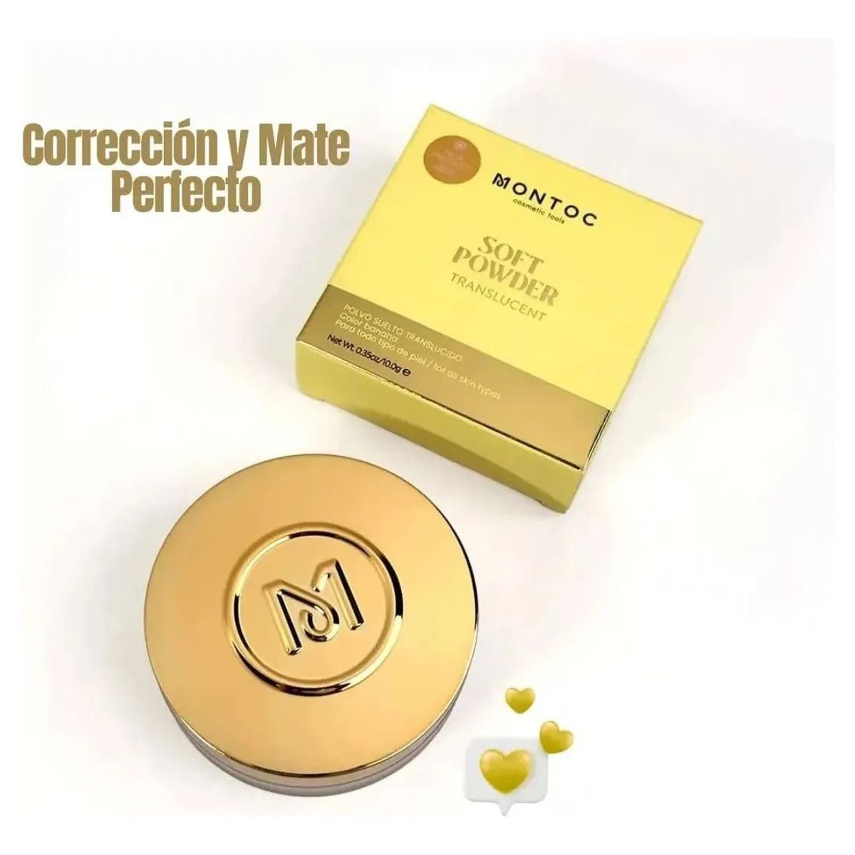 MONTOC MAKEUP - Polvo Suelto Banana Niacinamida Serum Piel Sin Brillos