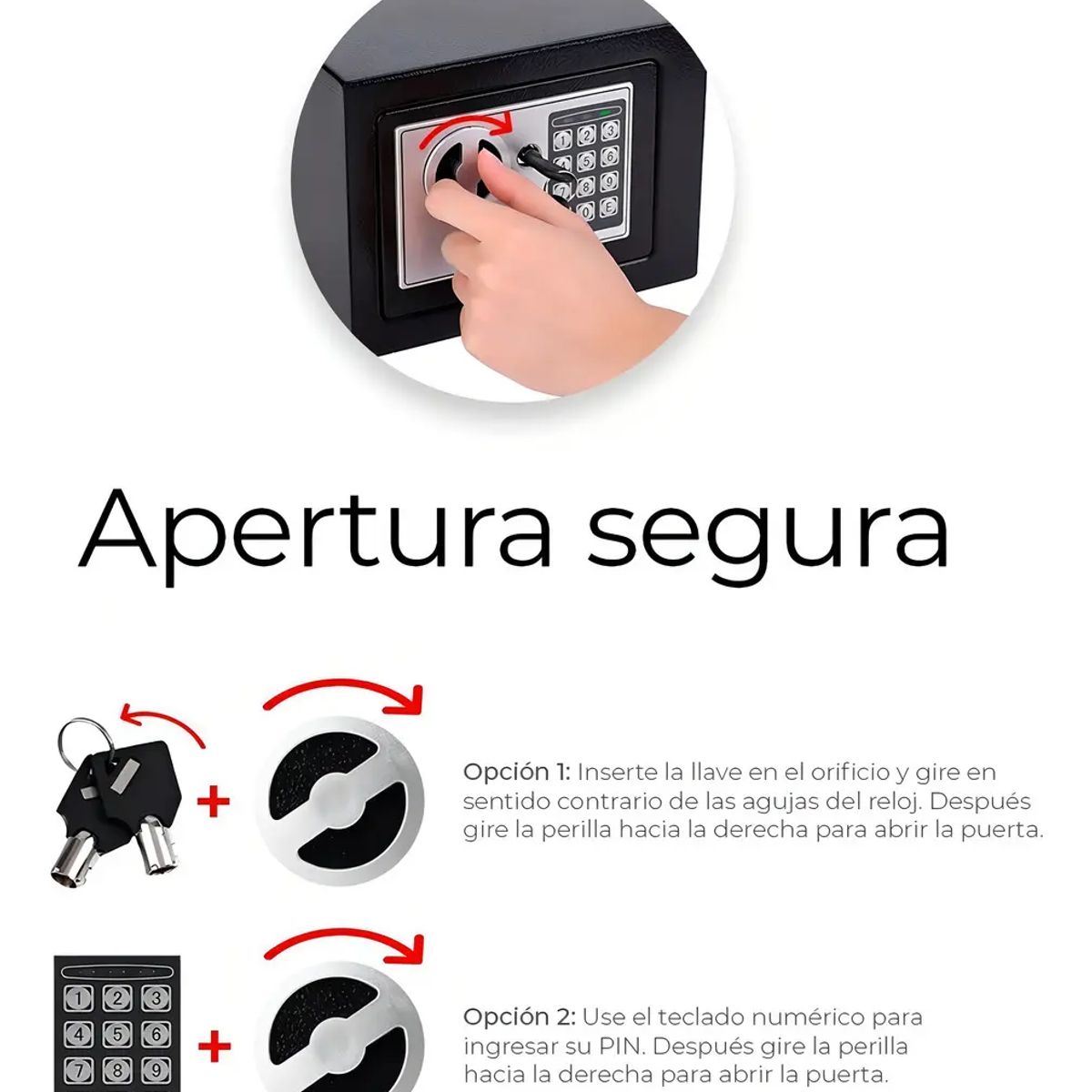 GENERICO - Caja Fuerte Seguridad  Digital Grande con Clave Llaves Hogar