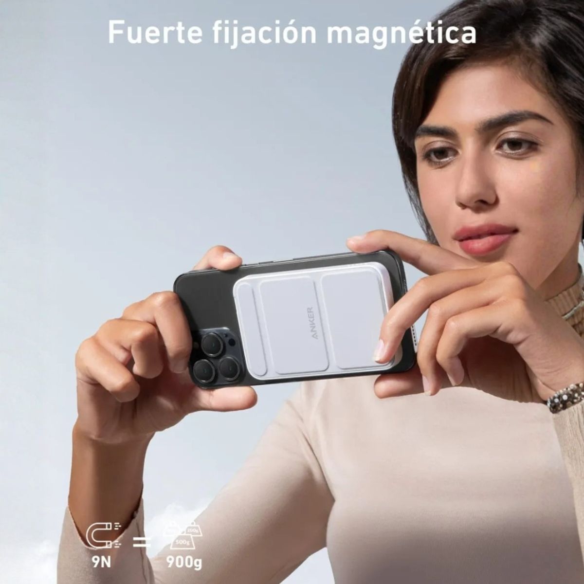 ANKER - Batería Magnética Power Bank Anker MagGo 622 MagSafe 5000mAh Soporte Plegable USB-C iPhone - Blanco