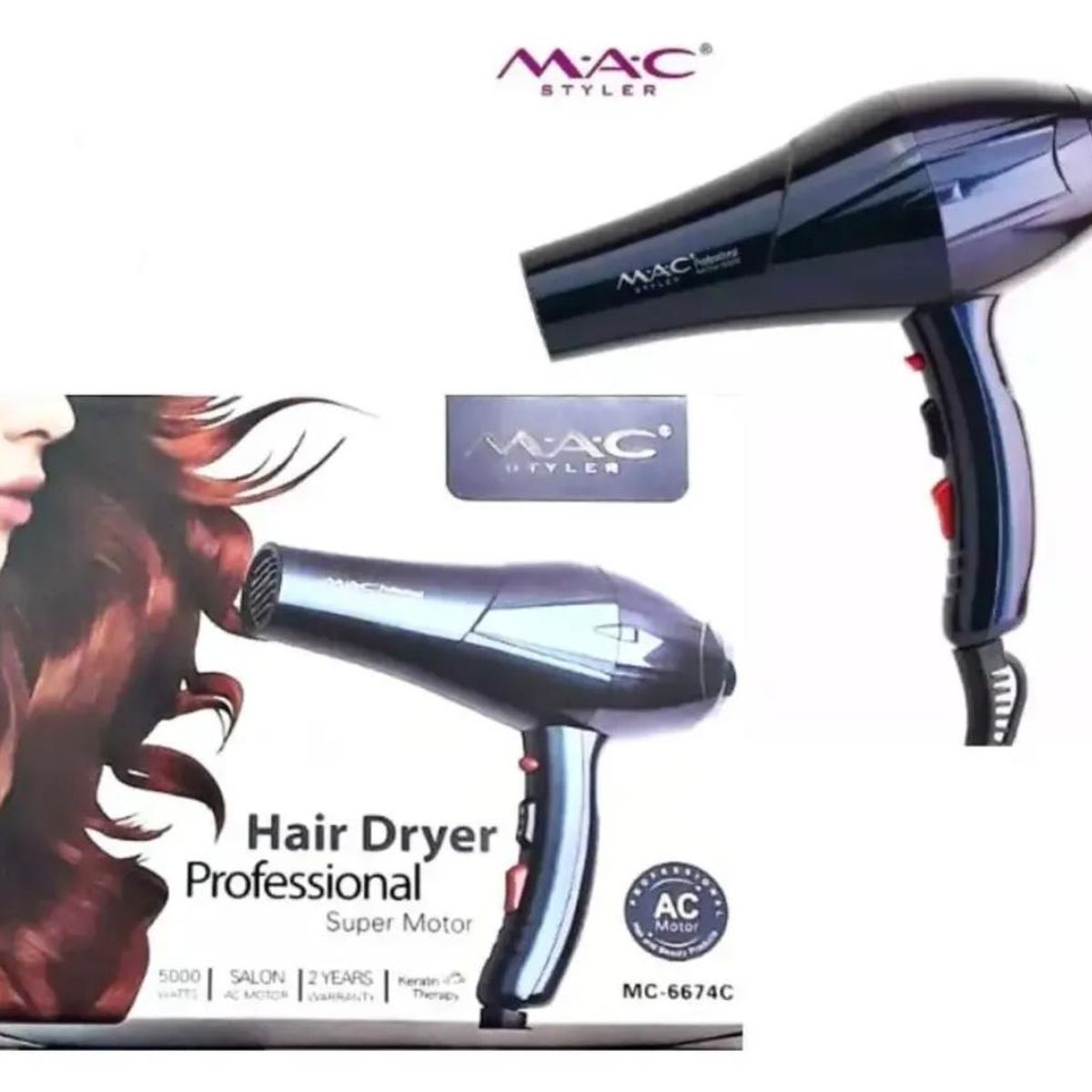 GENERICO - Secador de Pelo Iónico Profesional 5000W con Motor Mac