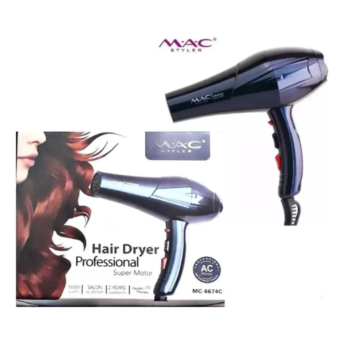 GENERICO - Secador de Pelo Iónico Profesional 5000W con Motor Mac