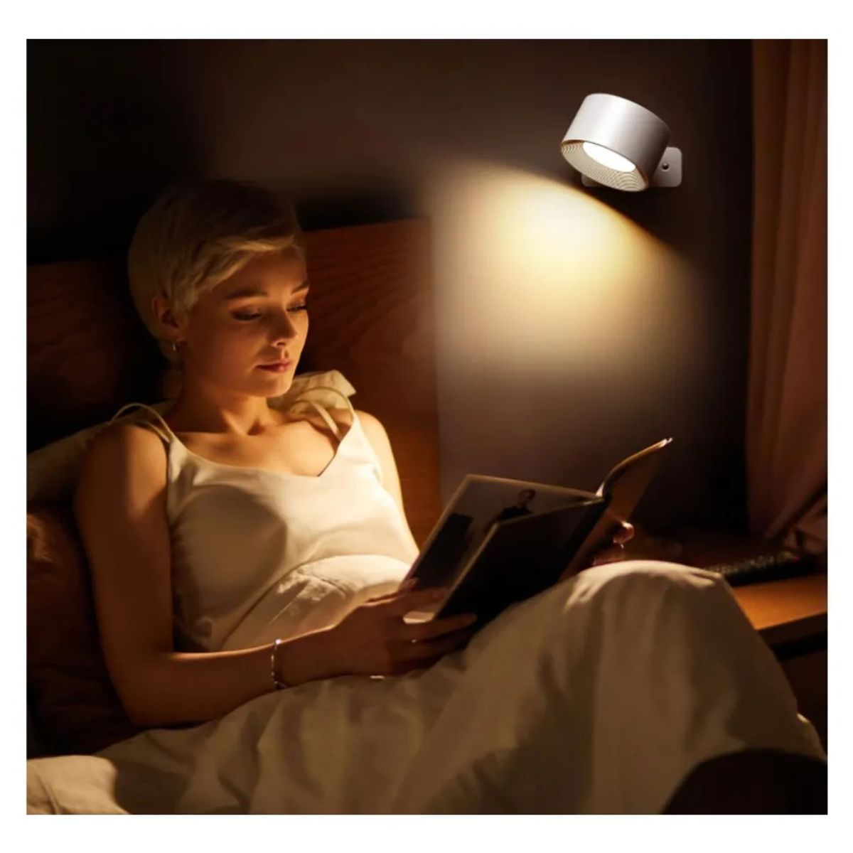 GENERICO - Lampara Blanca Led Recargable Para Pared 360° Tres Tonos