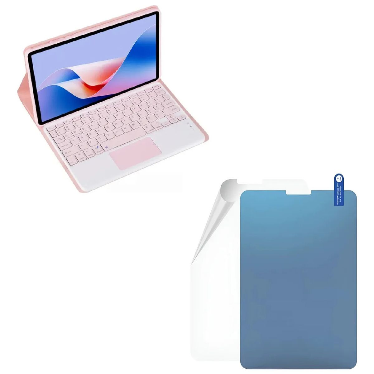 GENERICO - FORRO ESTUCHE TECLADO TRACK PAD PARA LENOVO TAB M11 2024+ PAPER LIKE ROSA