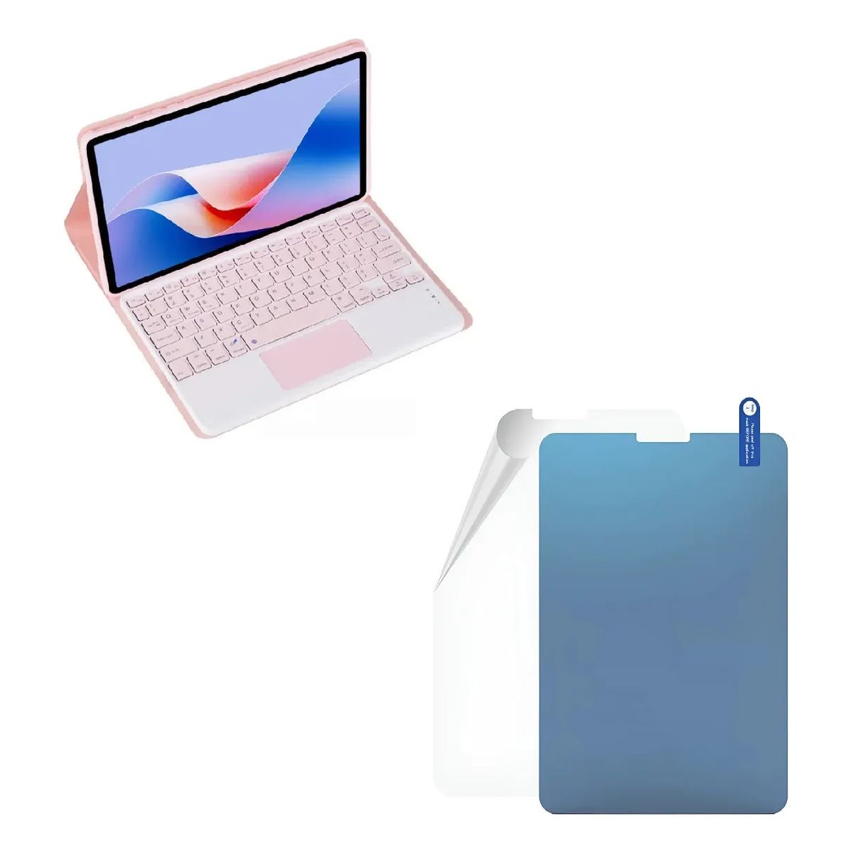 GENERICO - FORRO ESTUCHE TECLADO TRACK PAD PARA LENOVO TAB M11 2024+ PAPER LIKE ROSA