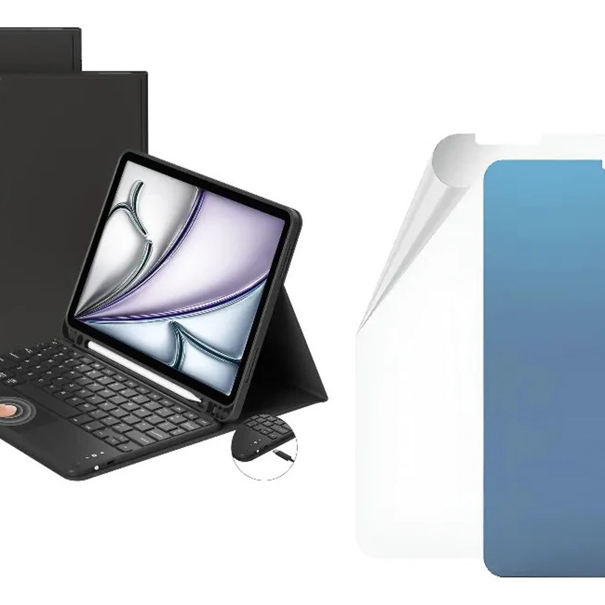 GENERICO - FORRO ESTUCHE TECLADO TRACK PAD PARA SAMSUNG S10 FES9 FE+ PAPER LIKE NEGRO
