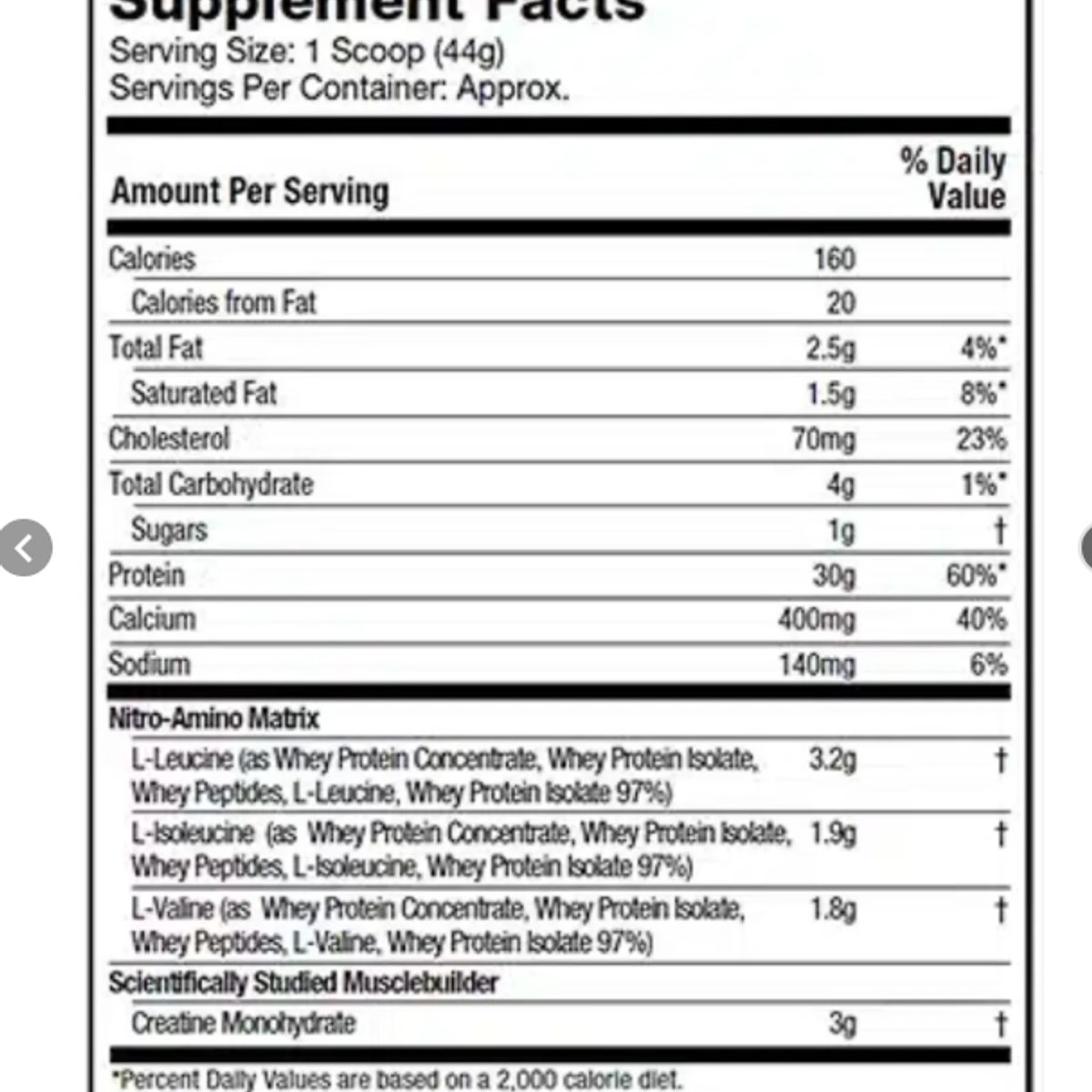 MUSCLETECH - Proteína con creatina Nitro-Tech Whey de 4 lb de Muscletech Vainilla