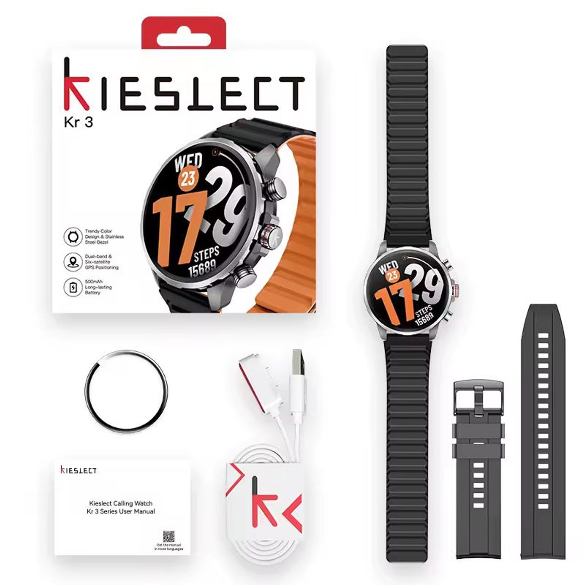 GENERICO - Reloj Inteligente Kieslect Kr3 Amoled 1.5 Gps Llamadas 5atm