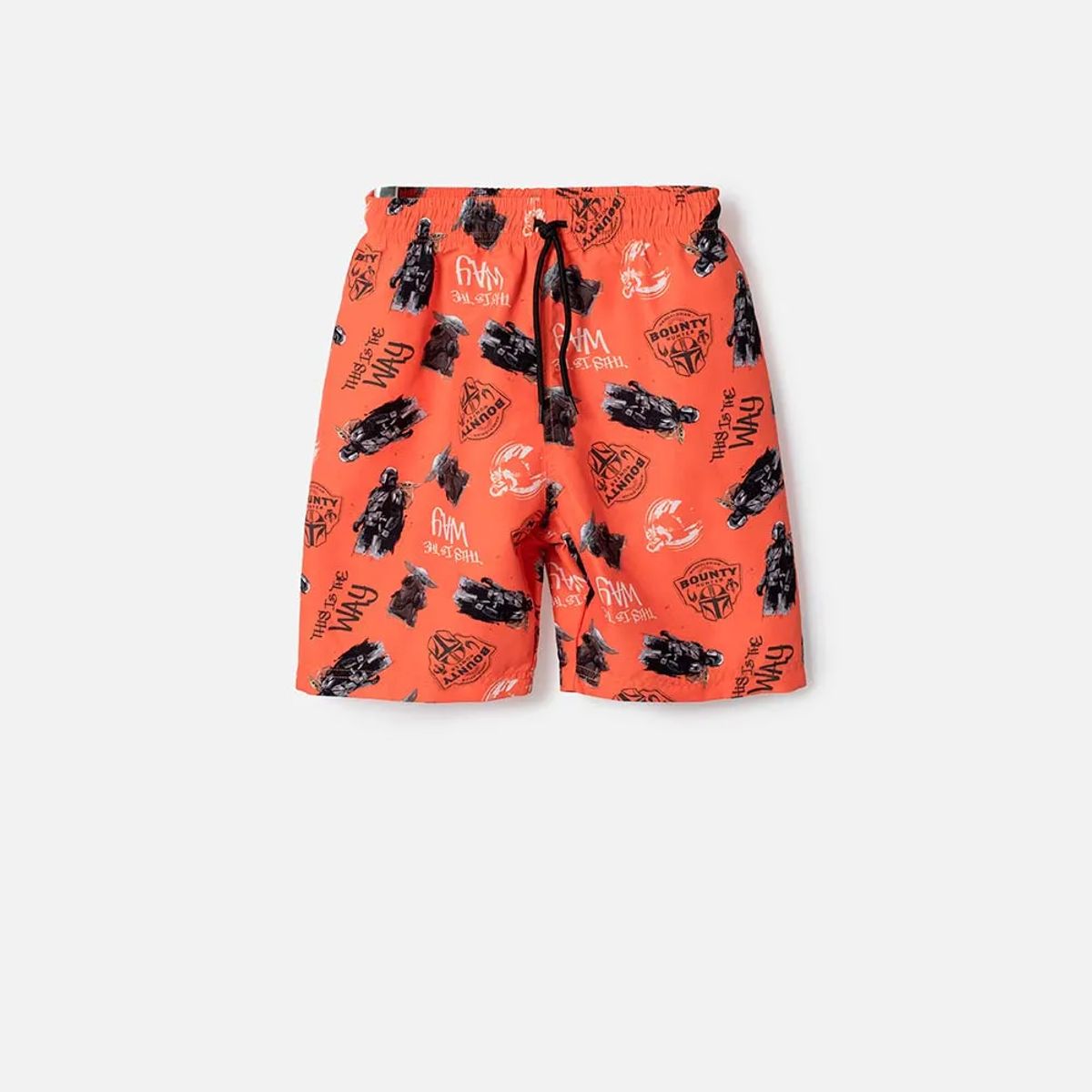 STAR WARS - Pantaloneta de baño de Mandalorian naranjado para niño