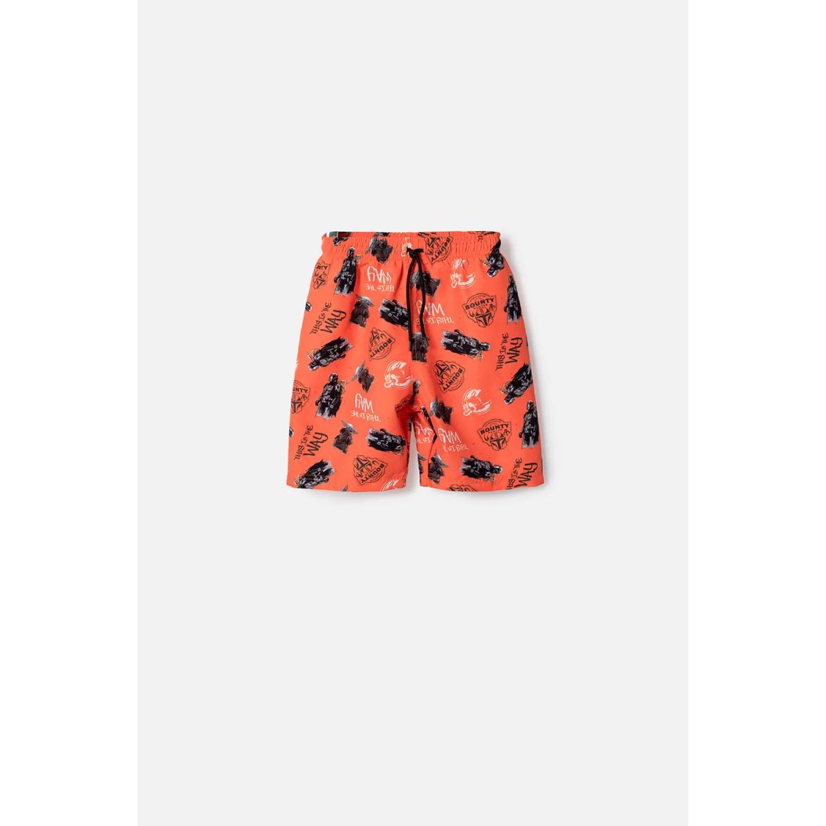 STAR WARS - Pantaloneta de baño de Mandalorian naranjado para niño