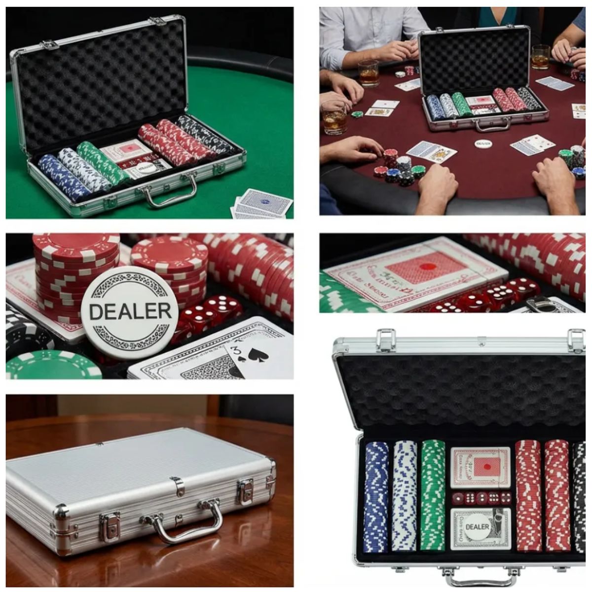 GENERICO - Set De Póker Profesional 300 Fichas Tipo Casino Con Maletín De Aluminio