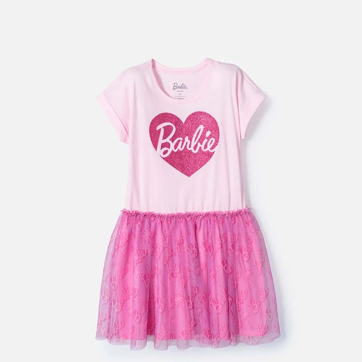 MATTEL - Vestido de Barbie rosado con tul para niña