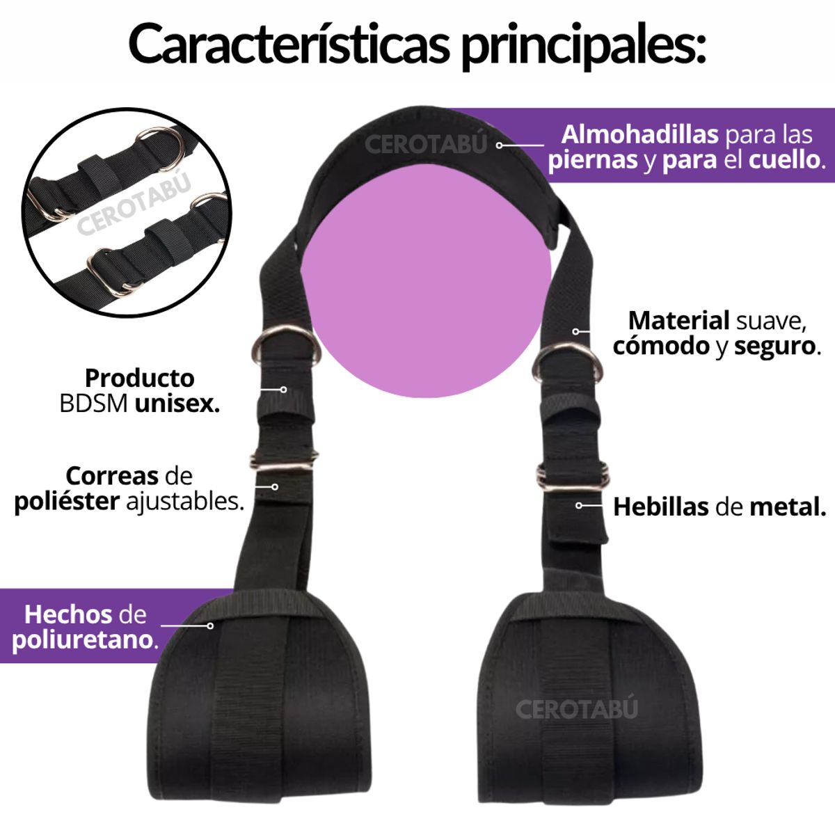 GENERICO - Sometedor Sujetador Sexual Juego Parejas BDSM Mas Poses Straddle