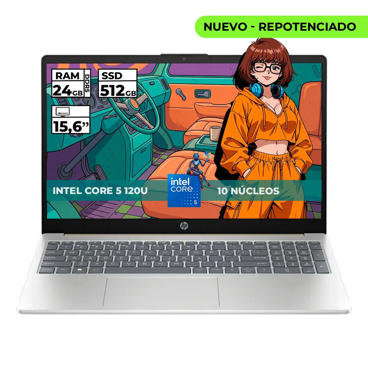 HP - PORTATIL HP INTEL CORE 5-120U 24GB RAM 512GB SSD 15.6 FHD