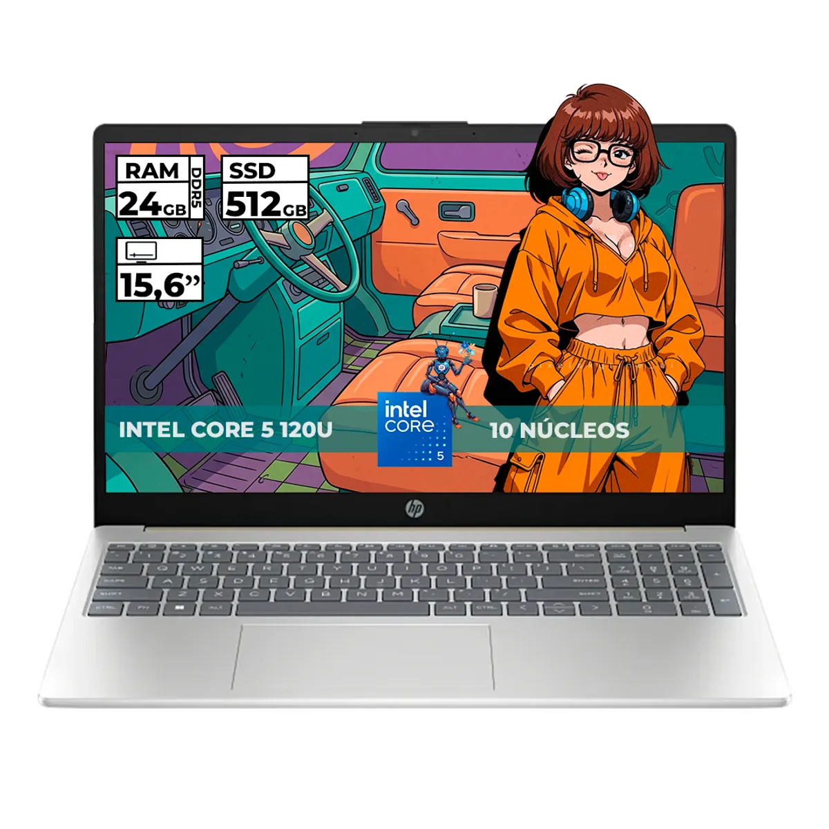 HP - PORTATIL HP INTEL CORE 5-120U 24GB RAM 512GB SSD 15.6 FHD