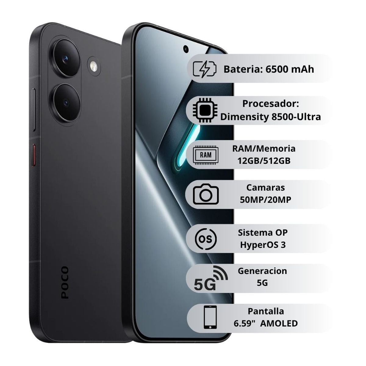 XIAOMI - Celular Xiaomi POCO X8 Pro 5G 512GB12GB - Negro