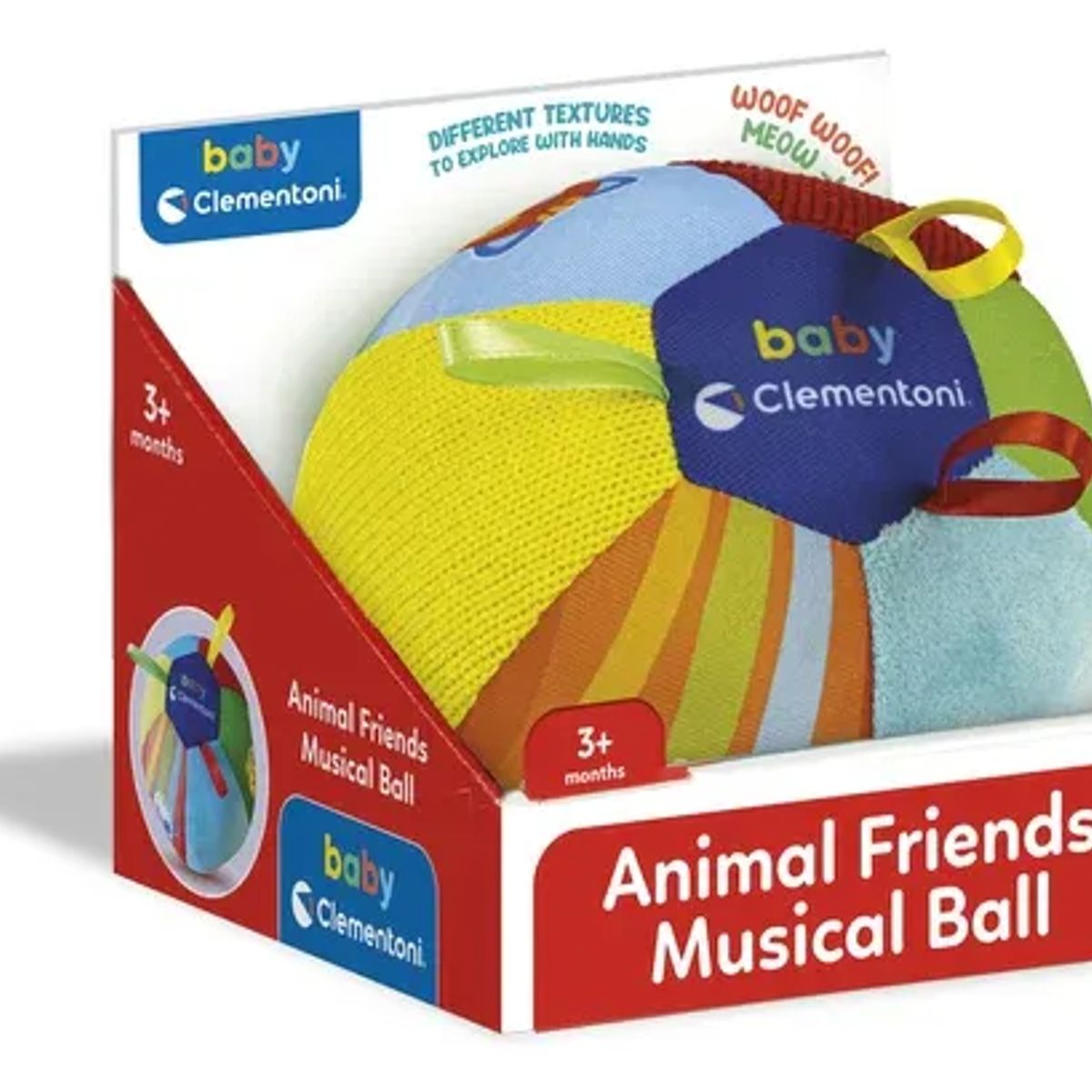 CLEMENTONI - Juguete Pelota Musical Animal Estipulación Temprano Bebés