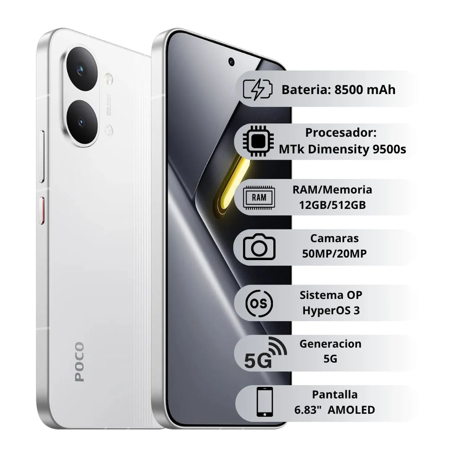 Celular Xiaomi POCO X8 PRO MAX 5G 512GB12GB - Blanco XIAOMI