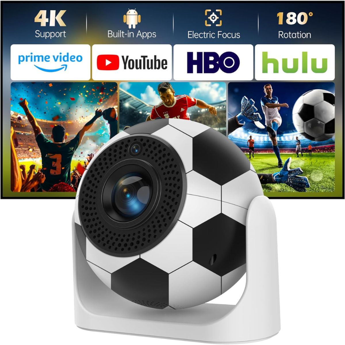 COLME TECHNOLOGY HOME - Mini Proyector Android 4K Enfoque Automático 200 Ansi Jy360
