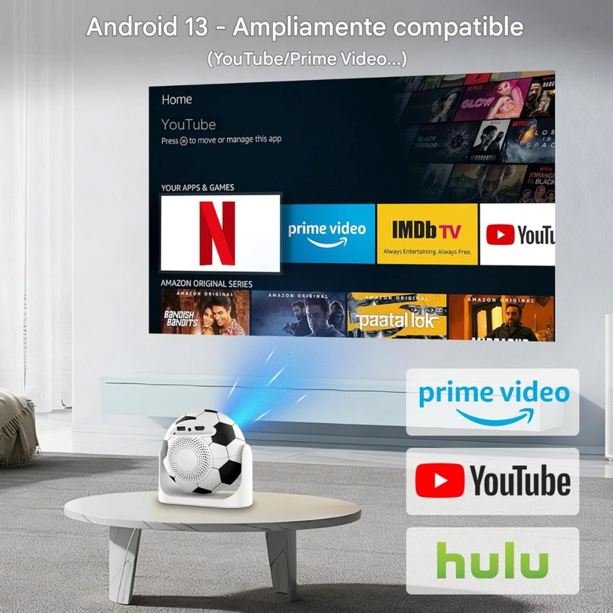 COLME TECHNOLOGY HOME - Mini Proyector Android 4K Enfoque Automático 200 Ansi Jy360