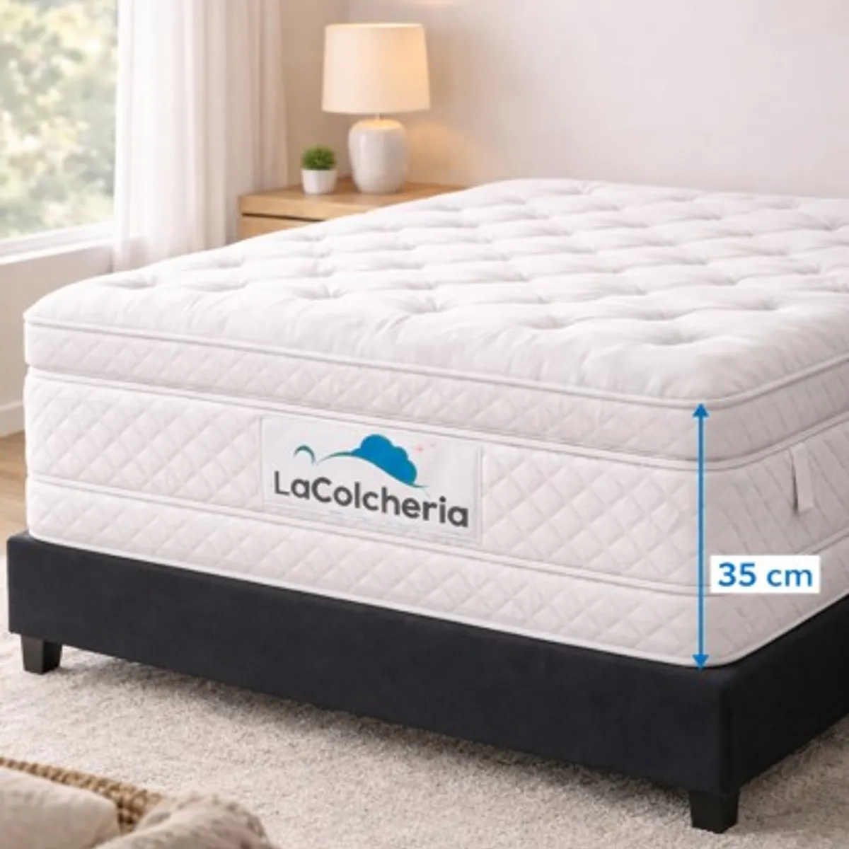 GENERICO - COLCHON DOBLE PILLOW SEMIORTOPEDICO 1.40X1.90cm