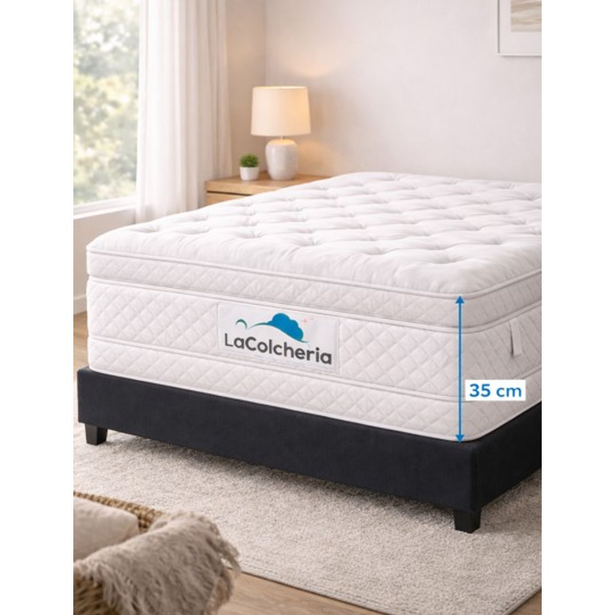 GENERICO - COLCHON DOBLE PILLOW SEMIORTOPEDICO 1.40X1.90cm