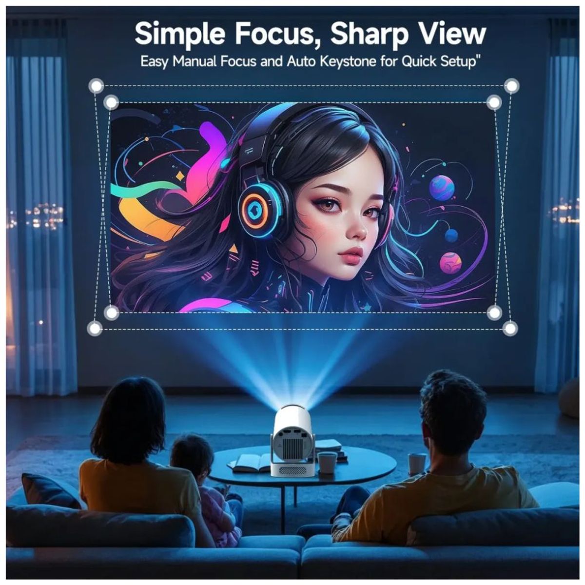 COLME TECHNOLOGY HOME - Proyector Smart 4K 1080p Hy300 Ultra Android Wifi Altavoz 5W