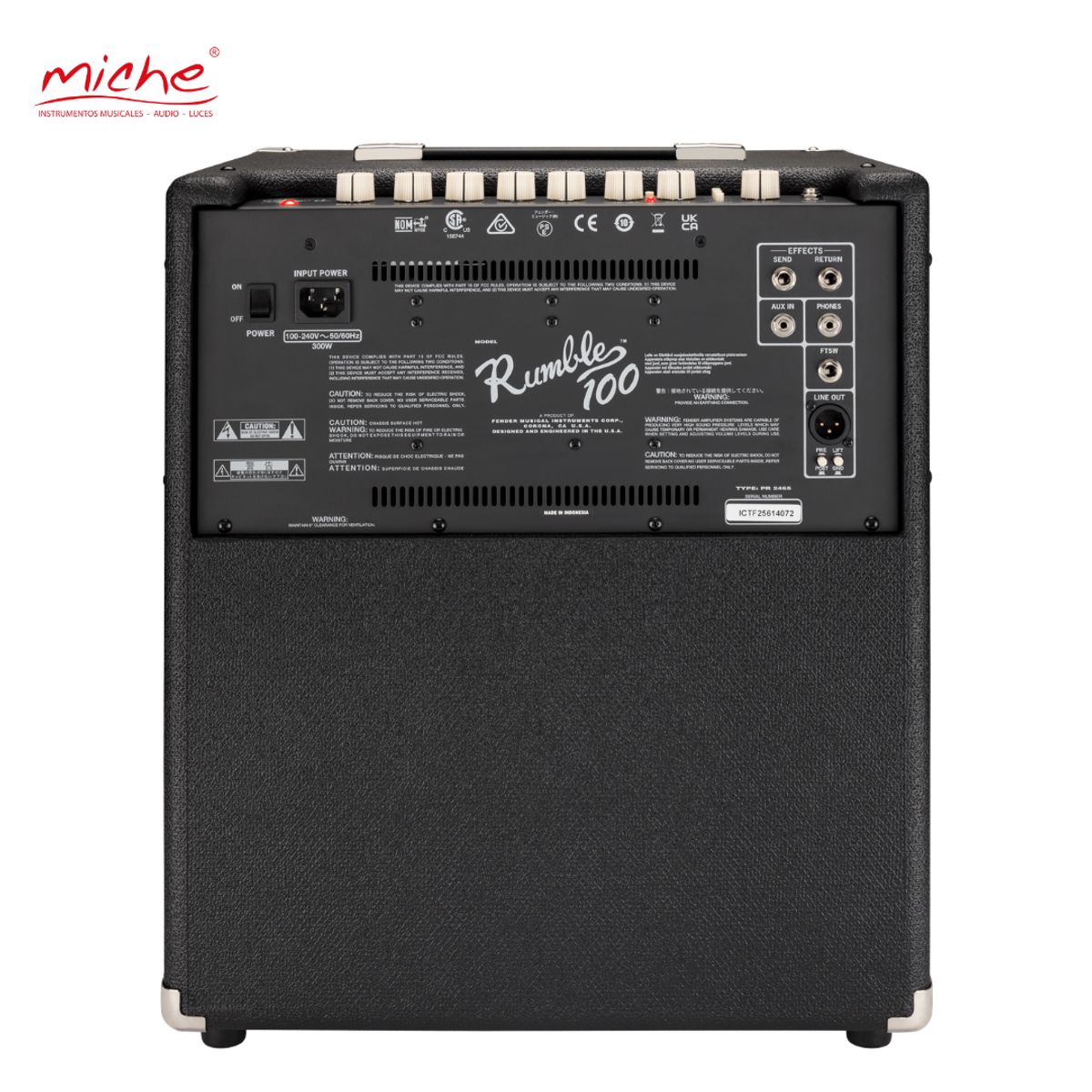 FENDER - AMPLIFICADOR BAJO FENDER RUMBLE 100 NEGRO