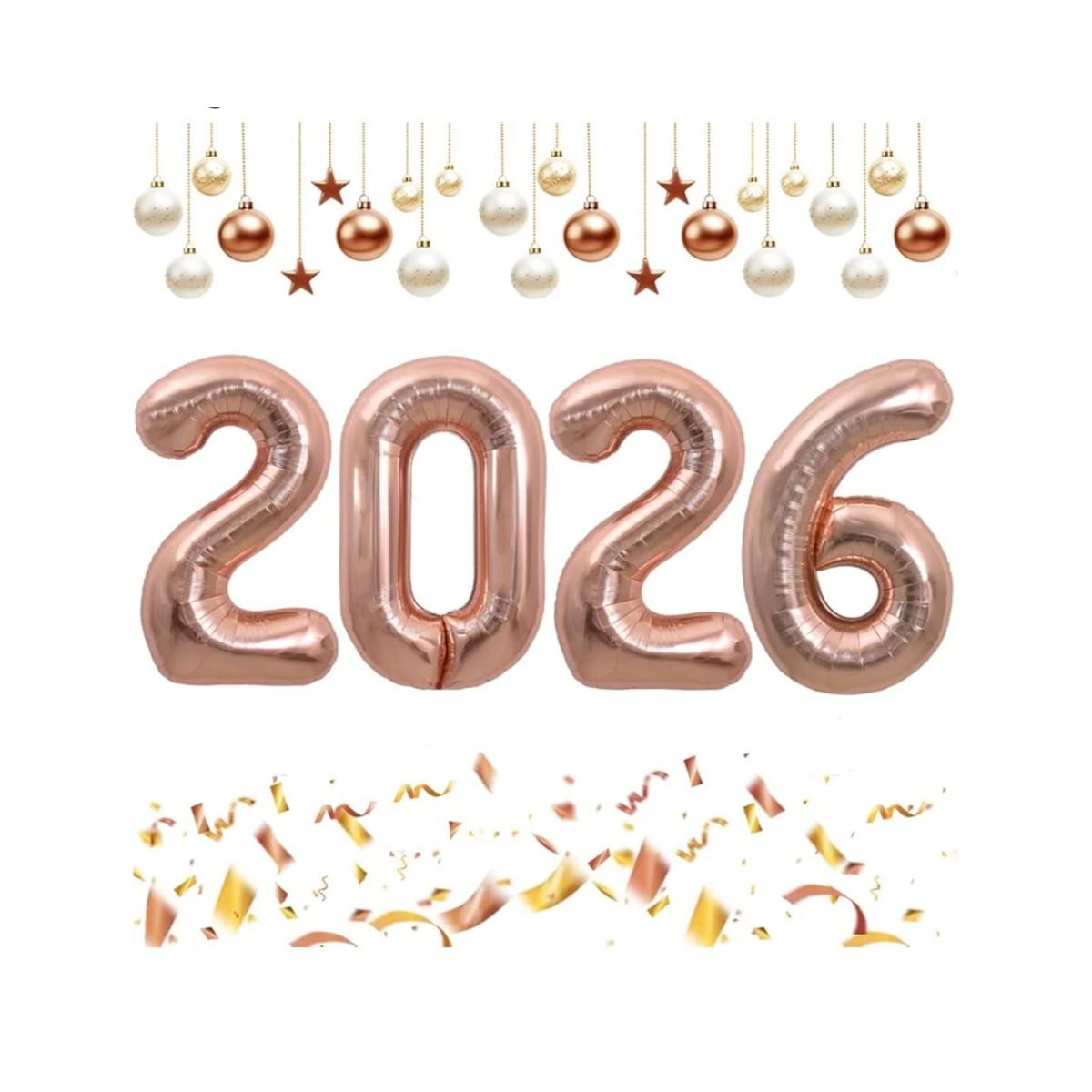 GENERICO - Globo Metalizado Número 2026 de 32"  Oro Rosa