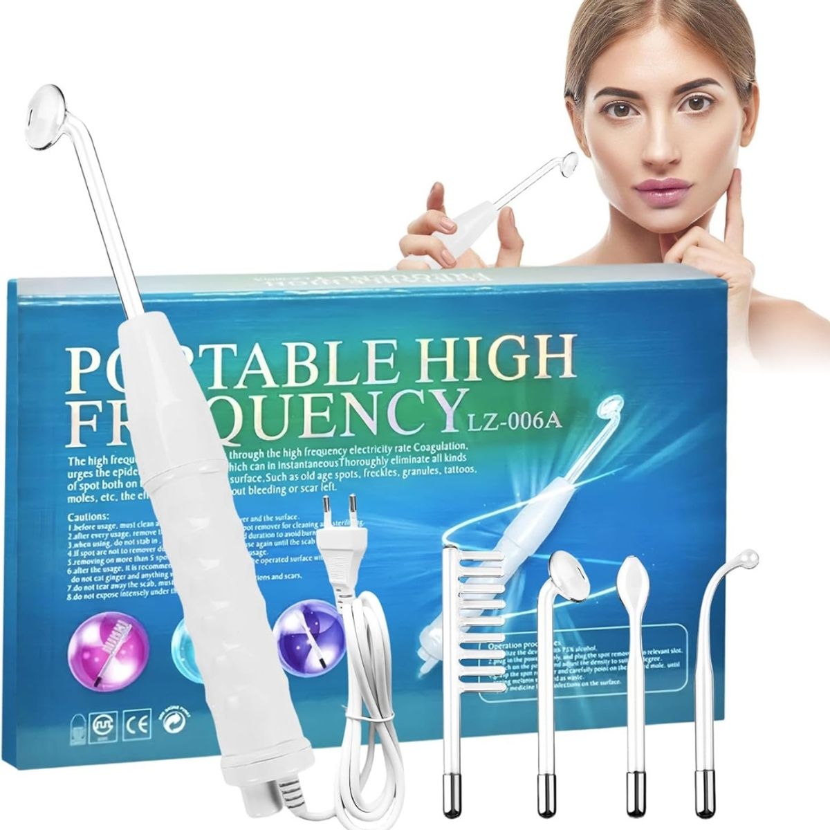 ALTA - Alta Frecuencia Portátil High Frequency Wand Radiofrecuencia Facial Anti-Edad y Terapia Capilar