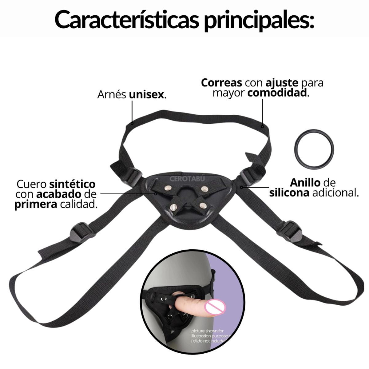 GENERICO - Arnés Harnes Ajustable Para Dildo Consolador Cinturon Sexual
