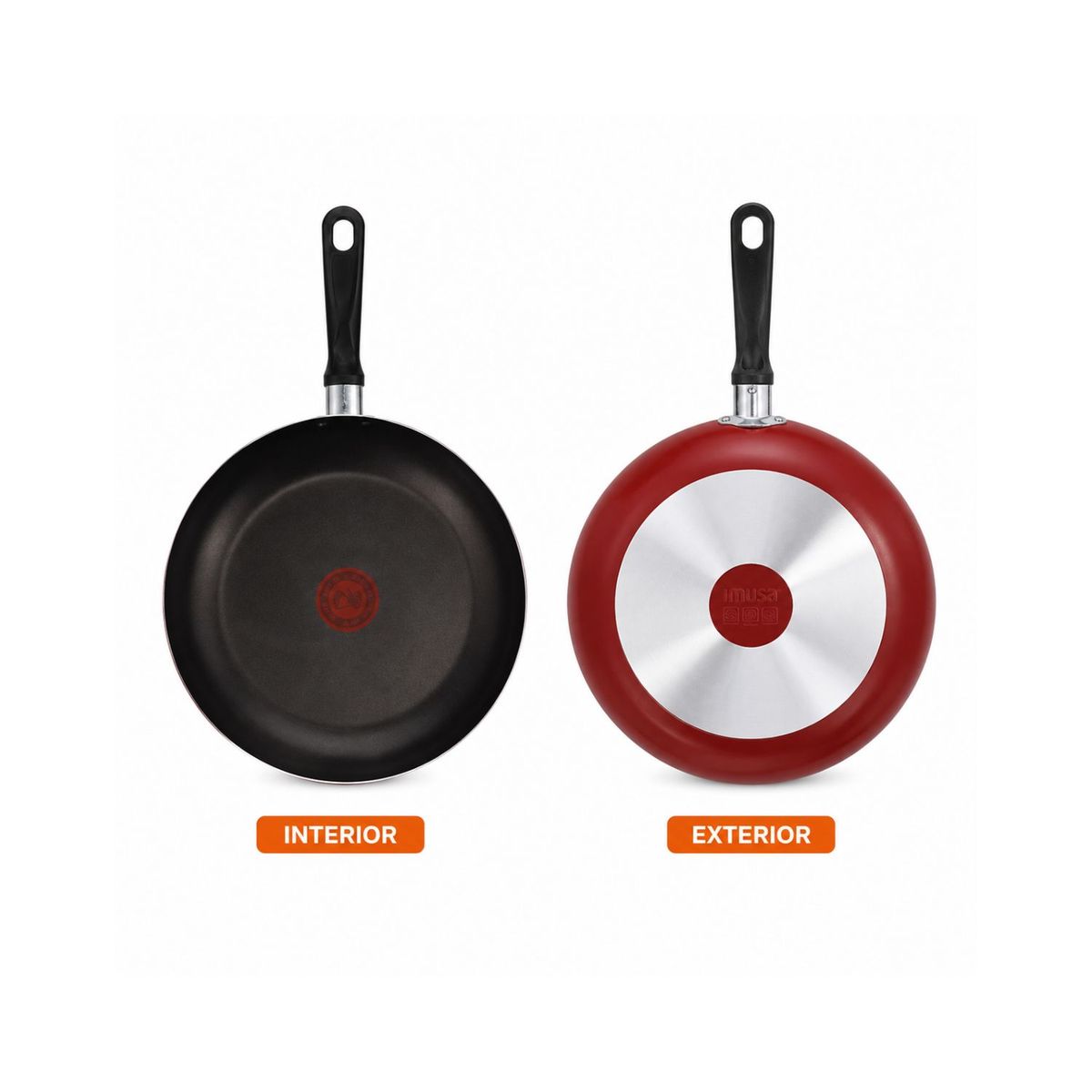 Imusa - Batería de Cocina IMUSA Colors Antiadherente 7 Piezas Roja