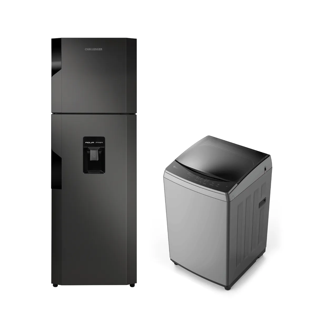 CHALLENGER - Combo  Nevera  No Frost CR 249 Litros Brutos Lumina + Lavadora Automatica Dark Gray Carga Superior 11kg Challenger