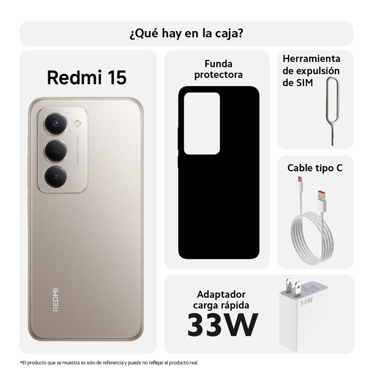 XIAOMI - Redmi 15 Titan Gray 6GB 128GB - Batería 7000mAh + Pantalla 6.9"