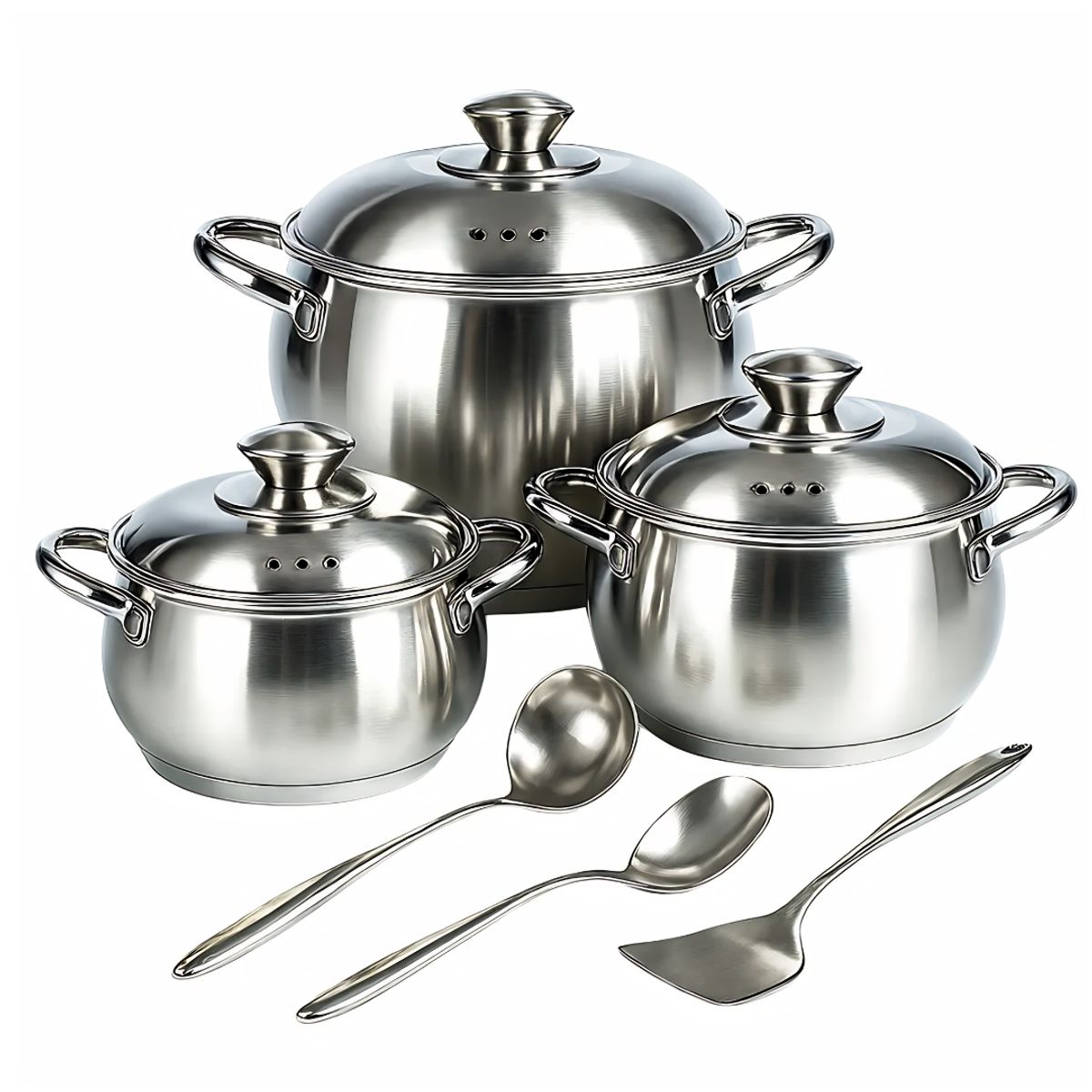 AMERICAN GENERICS - Batería Cocina Juego Ollas Acero Quirúrgico 369l Swisshome