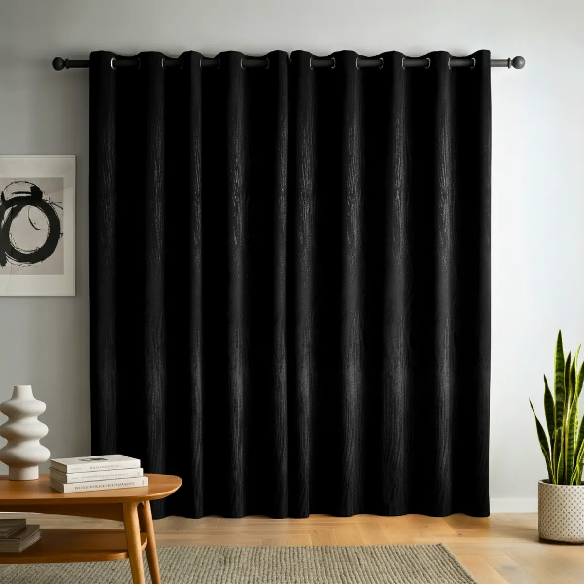 GENERICO - Cortinas Premium 99% Blackout - Negro - Aislamiento Térmico y Acústico