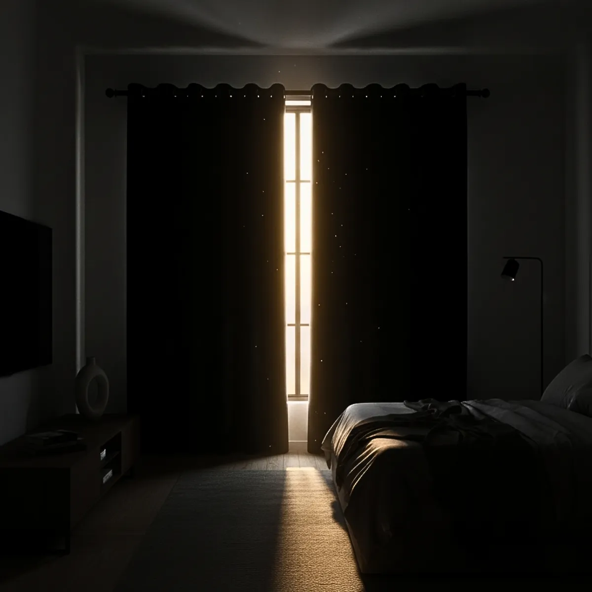 GENERICO - Cortinas Premium 99% Blackout - Negro - Aislamiento Térmico y Acústico