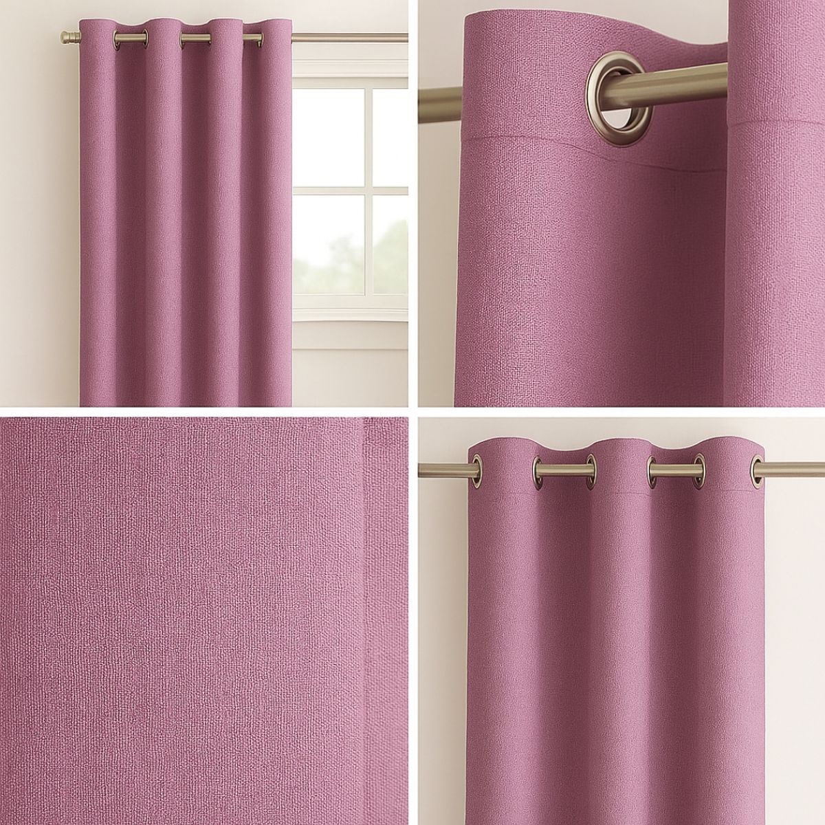 GENERICO - Juego Cortinas Blackout Antiluz Premium Rosado 270x200 cm