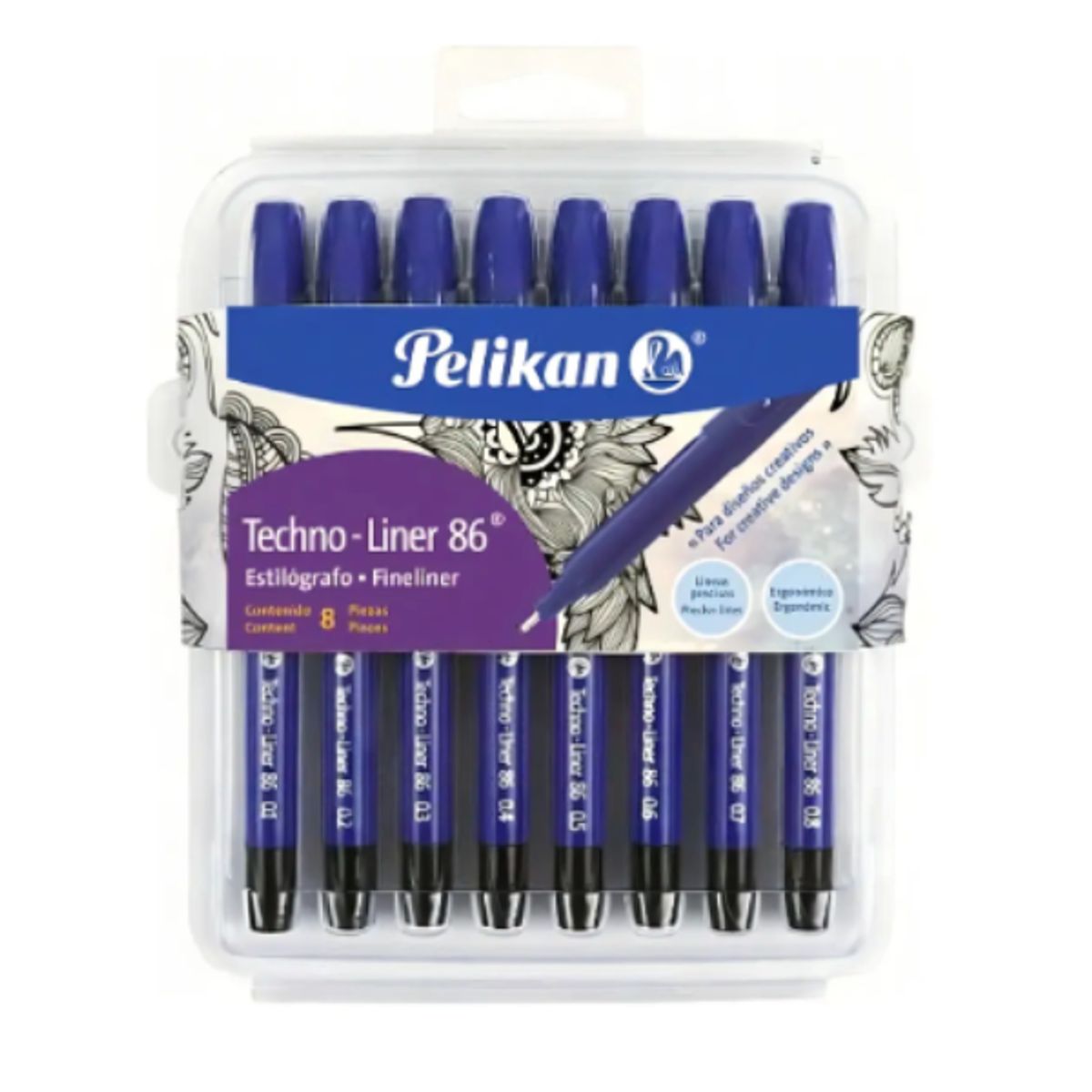 GENERICO - Pelikan Estilógrafo Fino Technoliner 8 Piezas