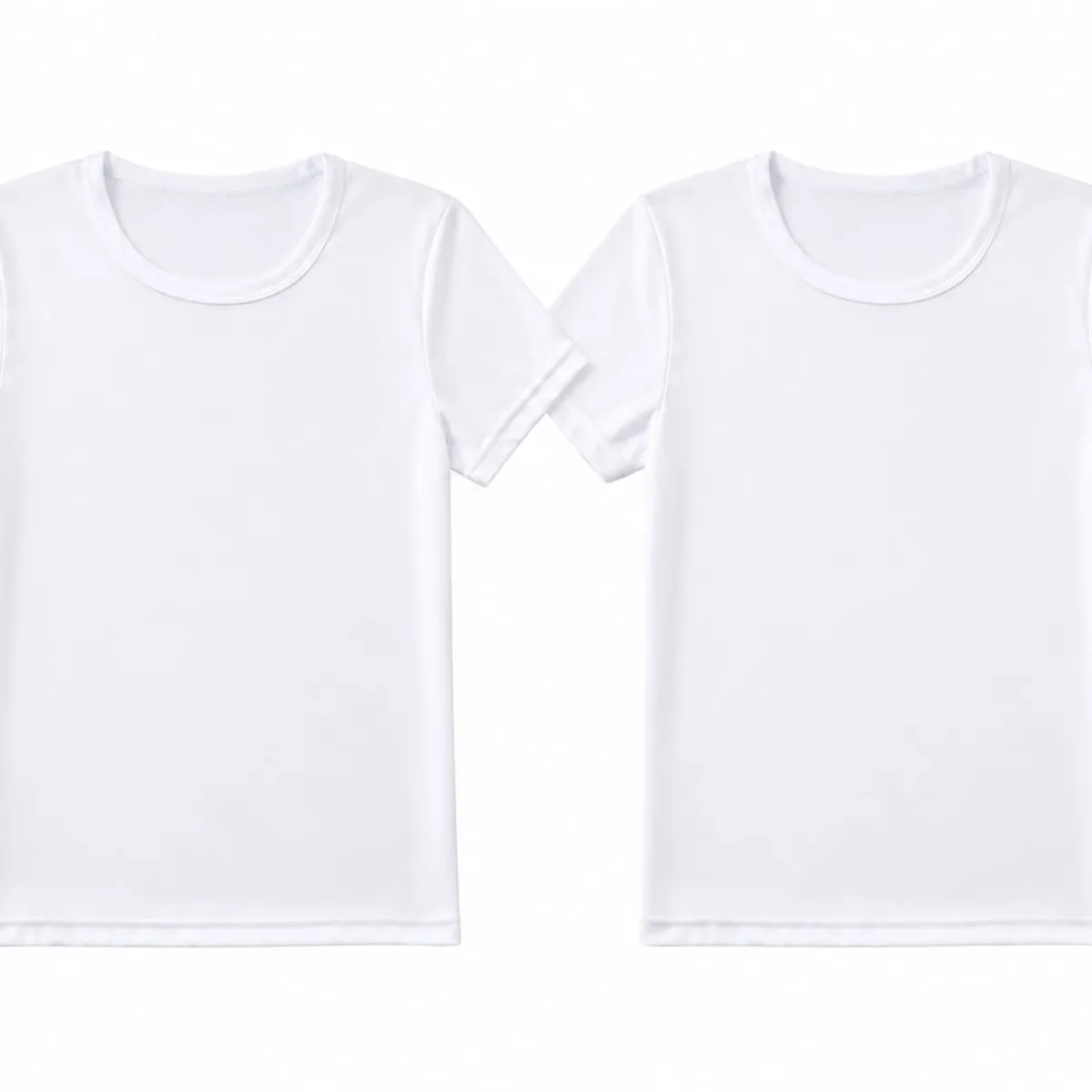 GENERICO - Camiseta Blanca Niño Cuello Redondo Pack X2