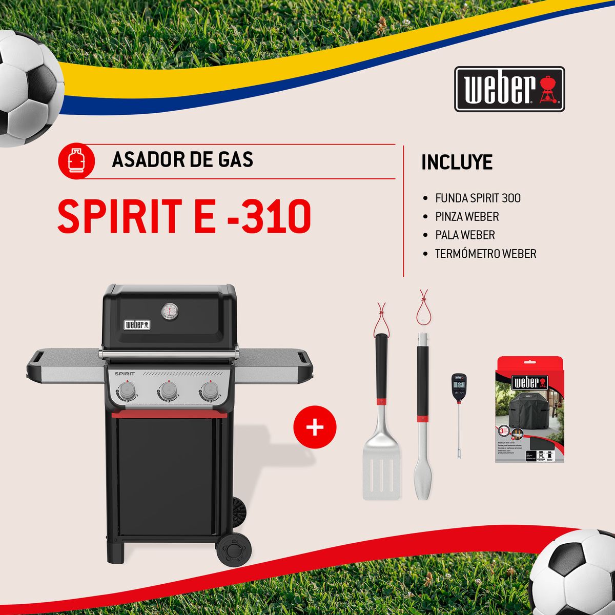 WEBER - Combo Asador Weber  Spirit E310 - Gas Propano + accesorios